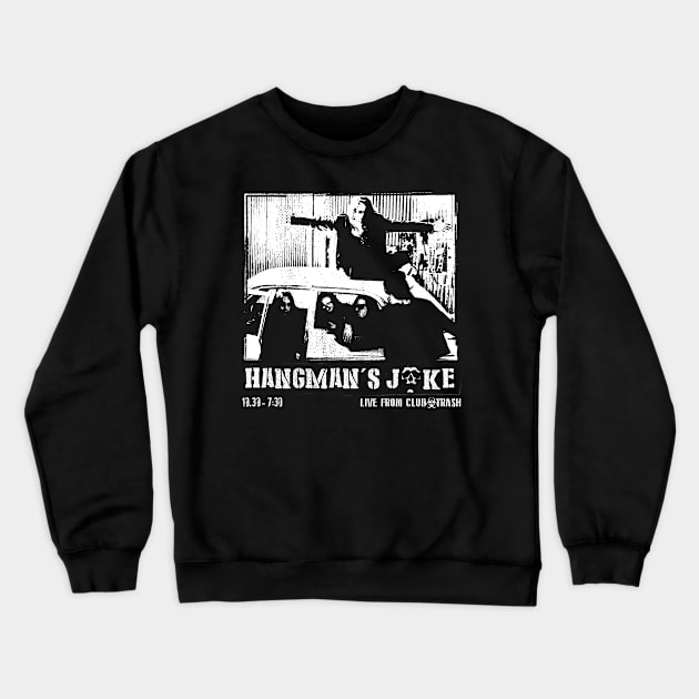 Devils Night Hangmans Joke Club Flier Crewneck Sweatshirt by Gimmickbydesign